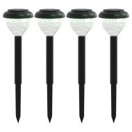 Соларни лампи за пътека със земни шипове 4 бр топло бяло и RGB