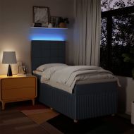 Боксспринг легло с матрак, синьо, 100x200 см, плат