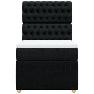 Боксспринг легло с матрак, черно, 80x200 см, плат