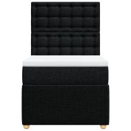 Боксспринг легло с матрак, черно, 80x200 см, плат