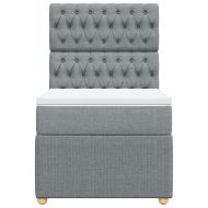 Боксспринг легло с матрак, светлосиво, 100x200 см, плат