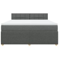 Боксспринг легло с матрак, тъмносиво, 180x200 см, плат