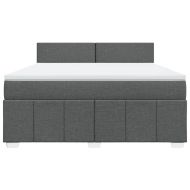 Боксспринг легло с матрак, тъмносиво, 180x200 см, плат