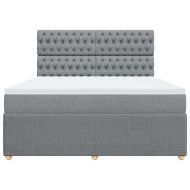 Боксспринг легло с матрак, светлосиво, 180x200 см, плат