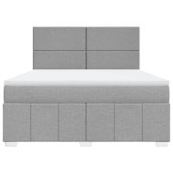 Боксспринг легло с матрак, светлосиво, 180x200 см, плат