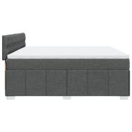 Боксспринг легло с матрак, тъмносиво, 200x200 см, плат