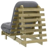 Футон кресло с матрак, 60x206x11 см, импрегнирано борово дърво