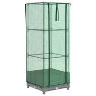 Повдигнато легло с оранжерия калъф, ратанов вид, 40x40x123 см