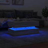 Маса за кафе с LED осветление, сив сонома, 90x50x40 см