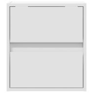 Нощни шкафчета за стена с LED осветление, 2 бр, бели