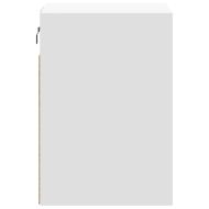 Нощни шкафчета за стена с LED осветление, 2 бр, бели