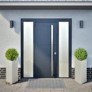 Градински кашпи, 2бр, триъгълна, 40x40x75см, неръждаема стомана