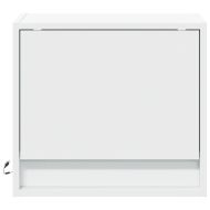 Нощни шкафчета за стена с LED осветление, 2 бр, бели
