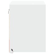 Нощни шкафчета за стена с LED осветление, 2 бр, бели