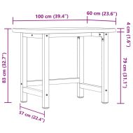 Работна маса, 100x60x83 см, масивна дървесина бук, правоъгълна