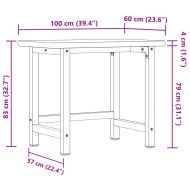 Работна маса, 100x60x83 см, масивна дървесина бук, правоъгълна