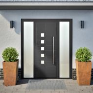 Градински саксии 2 бр. 45x45x75 см Изветряла стомана