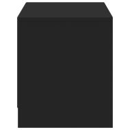 ТВ шкаф с LED, черен, 97x34x40 см, инженерно дърво