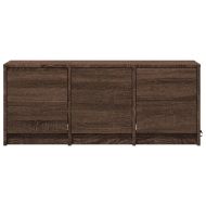 ТВ шкаф с LED, кафяв дъб, 97x34x40 см, инженерно дърво