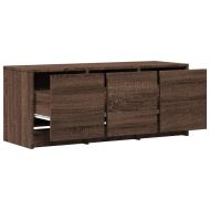ТВ шкаф с LED, кафяв дъб, 97x34x40 см, инженерно дърво