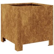 Градински саксии 2 бр. 30x30x30 см Изветряла стомана