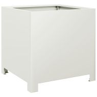 Градинска кашпа, бяла, 40x40x40 см, стомана