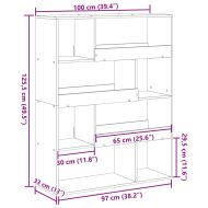 Разделител за стая сив сонома 100x33x125,5 см инженерно дърво