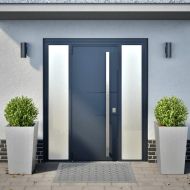 Градински кашпи, 2 бр, 45x45x75 см, поцинкована стомана