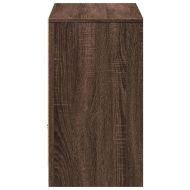 ТВ шкаф с LED, кафяв дъб, 91x34x61 см, инженерно дърво