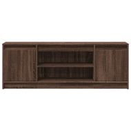 ТВ шкаф с LED, кафяв дъб, 139,5x34x50 см, инженерно дърво