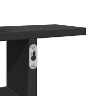 Стенни рафтове, 2 бр, черни, 38x12x38 см, инженерно дърво