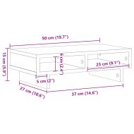 Поставка за монитор, бетонно сива, 50x27x15 см, инженерно дърво