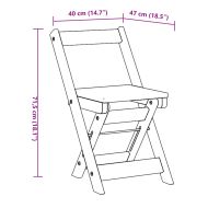 Трапезни столове "Corona" сгъваеми 4 бр масивна дървесина бор