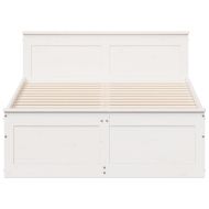 Рамка за легло без матрак с табла 135x190 см борово дърво масив