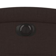 Електрически реклайнер стол, тъмнокафяв, текстил