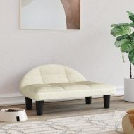 Кучешко легло, кремаво, 70x52x30 см кадифе