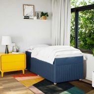 Боксспринг легло с матрак, синя, 90x200 см, плат