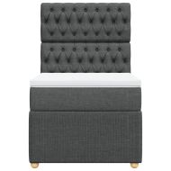 Боксспринг легло с матрак, тъмносив, 80x200 см, плат