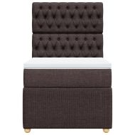 Боксспринг легло с матрак, тъмнокафяво, 80x200 см, плат