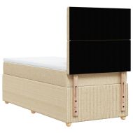 Боксспринг легло с матрак, кремава, 80x200 см, плат