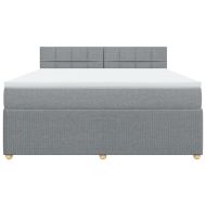 Боксспринг легло с матрак, светлосиво, 180x200 см, плат