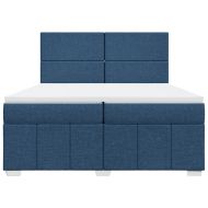 Боксспринг легло с матрак, синьо, 200x200 см, плат