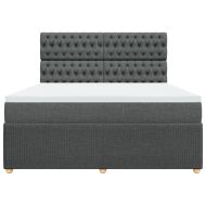 Боксспринг легло с матрак, тъмносиво, 180x200 см, плат