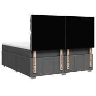 Боксспринг легло с матрак, тъмносиво, 180x200 см, плат