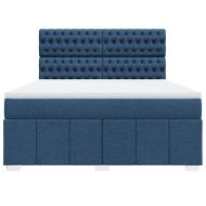 Боксспринг легло с матрак, синьо, 180x200 см, плат