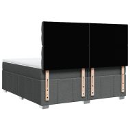 Боксспринг легло с матрак, тъмносиво, 200x200 см, плат