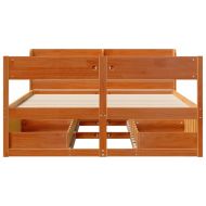 Рамка за легло без матрак, восъчнокафяв, 120x190 см, бор масив