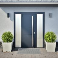 Градински кашпи, 2 бр, бели, 50x50x50 см, стомана