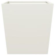 Градински кашпи, 2 бр, бели, 50x50x50 см, стомана