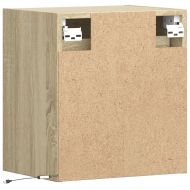 Стенни ТВ шкафове с LED лампи, 2 бр, сонома дъб, 41x31x45 см
